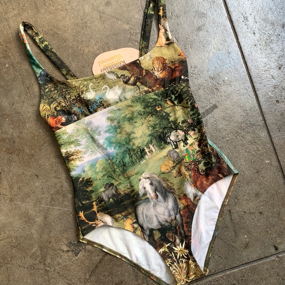 Vivienne Westwood NWT 530$ Andreas Kronthaler painting 1 piece Swim Suit - Picture 2 of 11